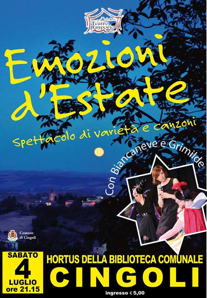 Al momento stai visualizzando 02-07-2015 Il 4 Luglio a Cingoli arrivano le – Emozioni d’estate !
